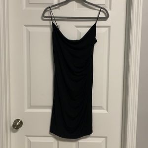 David Meister Black Draped Cocktail Dress